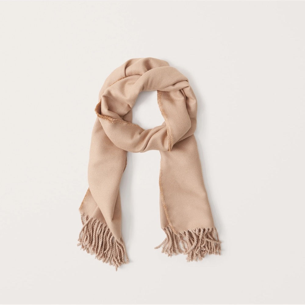 Abercrombie Women's Elegant Super Soft Fringe Tan Scarf